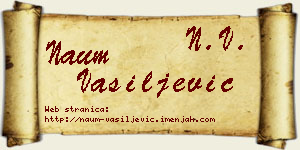 Naum Vasiljević vizit kartica